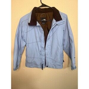 The North Face Girls Medium Powder Blue Chocolate Brown Winter Coat Jacket
